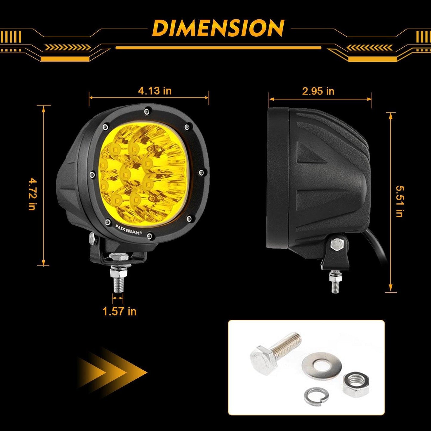 4 INCH 90W ROUND LED DRIVING LIGHTS SPOT AMBER OR WHITE POD LIGHTS