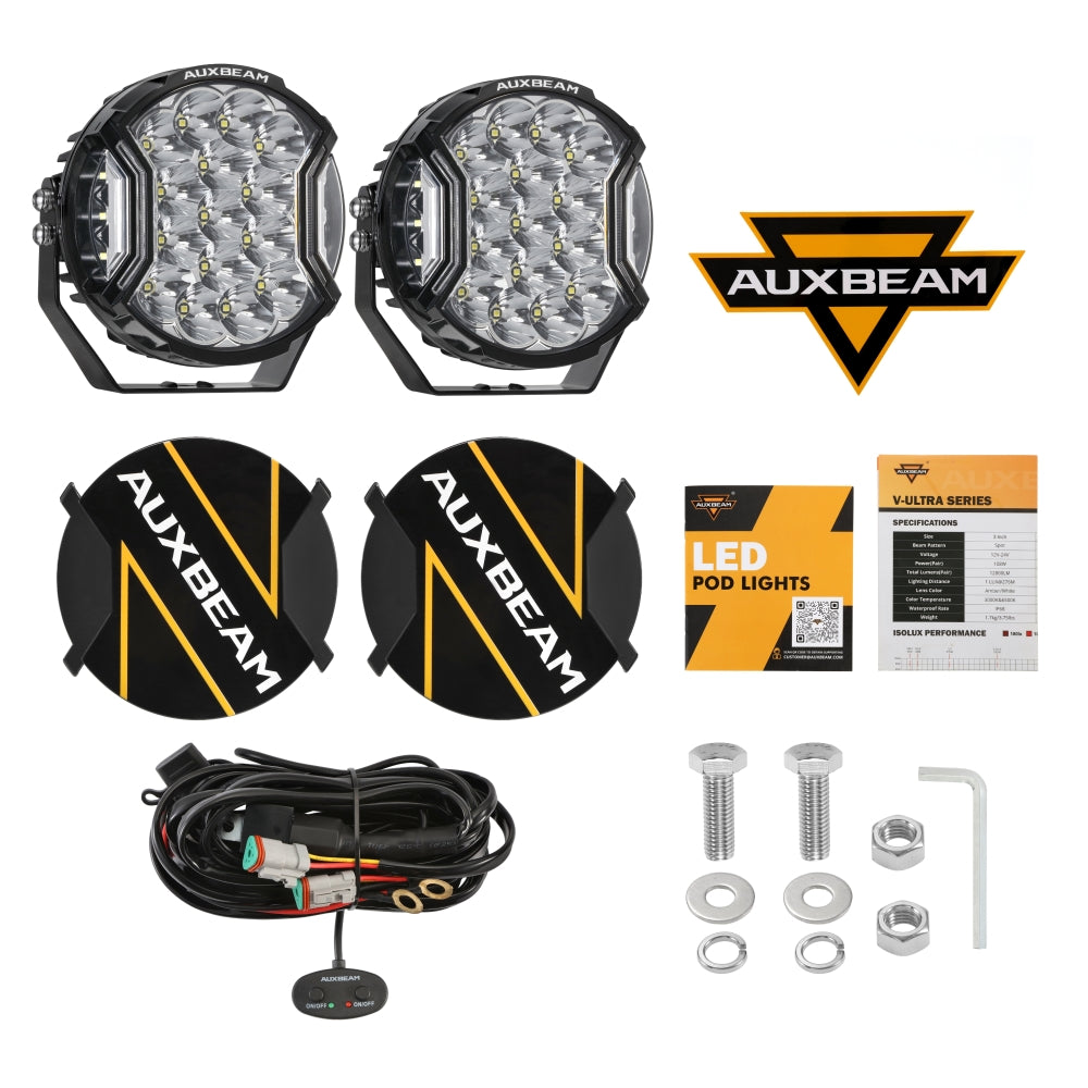 V-ULTRA SERIES | 5 INCH 226W LED SIDE SHOOTER WHITE OR AMBER POD LIGHTS WITH AMBER DRL